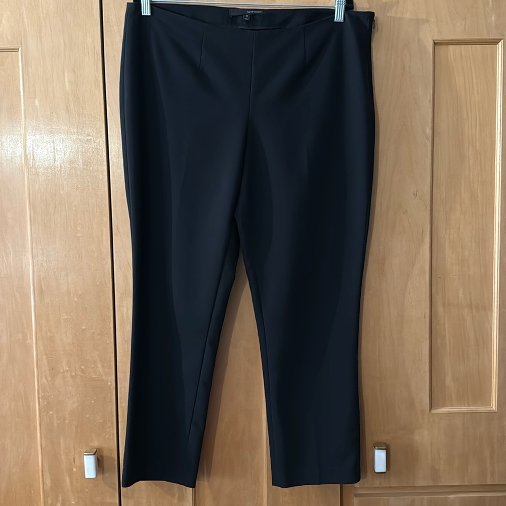 ♠️ Harve Benard Black Capris Cropped Flat front side zip pant trousers Slacks 14